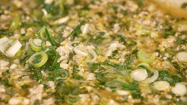Dumpling soup with bubbling filling