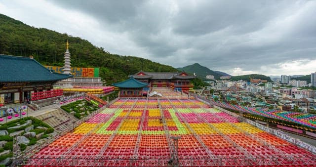 Lotus Lantern Festival commemorating the Buddha's Birthday in a temple