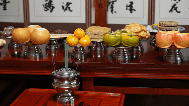 Traditional Korean holiday table setting