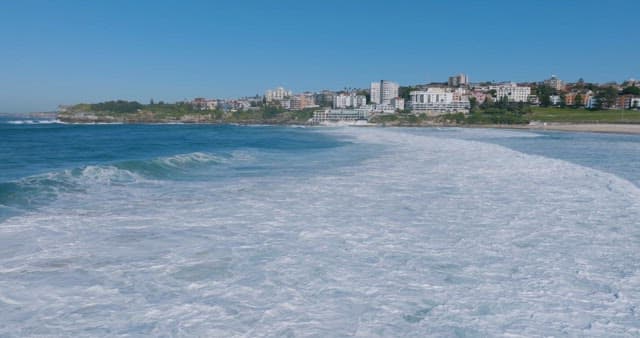 Blue Waves Rolling in from the Distant Sea