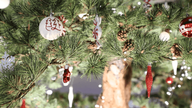 Christmas tree adorned with ornaments