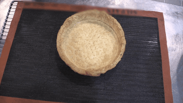 Well-baked pie crust removed from mold