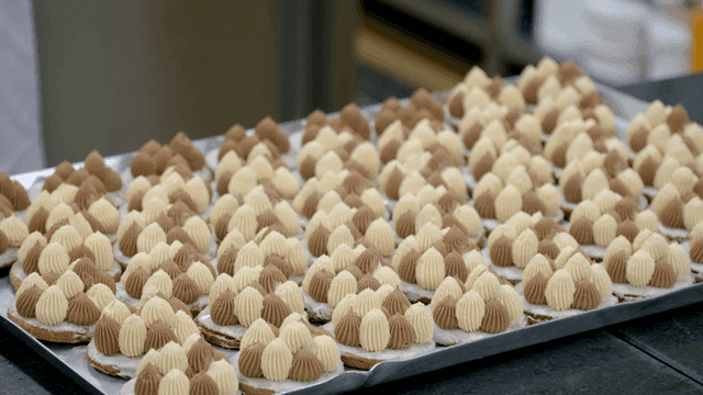 Platter of neatly arranged desserts