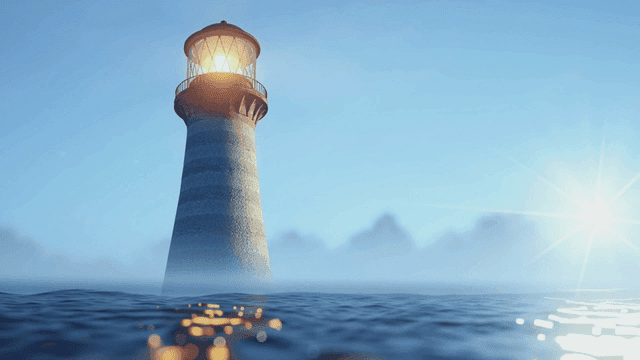 Lighthouse standing tall beside sea