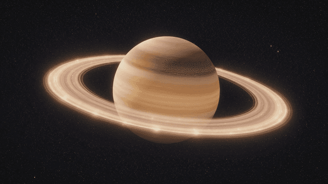 Ringed planet in vast universe