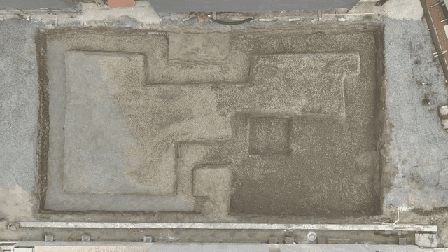 작업된 건설 현장의 토지