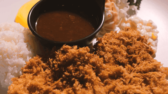 Crispy pork cutlet with side salad