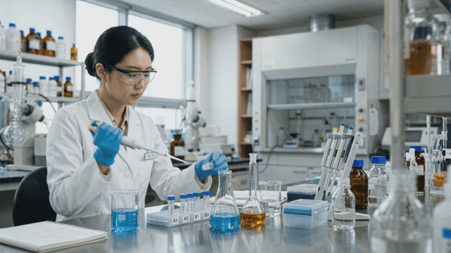 Scientist conducting experiments in a lab