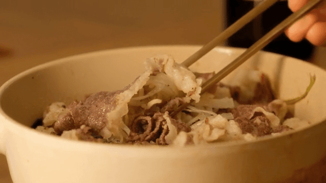 Beef brisket and vegetables in a pot
