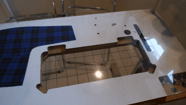 Fabric pattern on a cutting table