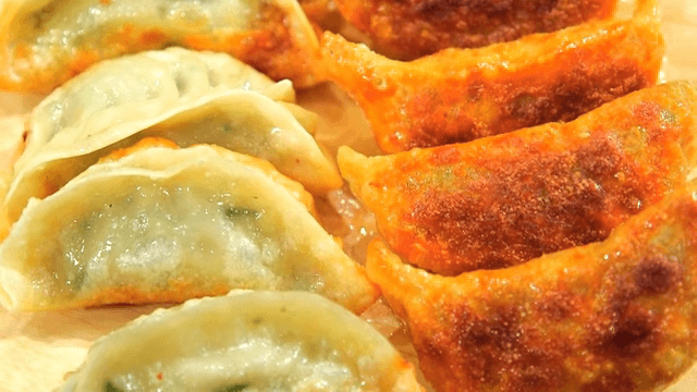Fried dumplings on a plate