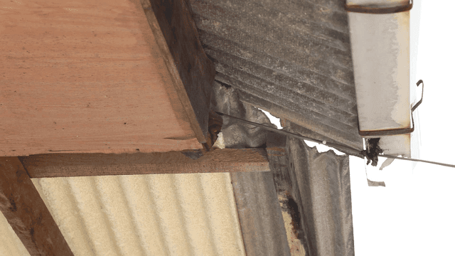 Close-up of a corrugated metal roof