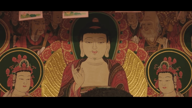 화려한 색상의 불교 그림