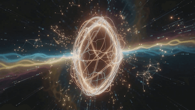 Glowing orb with dynamic energy lines