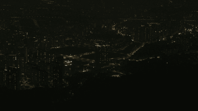Night view of city filled with lights
