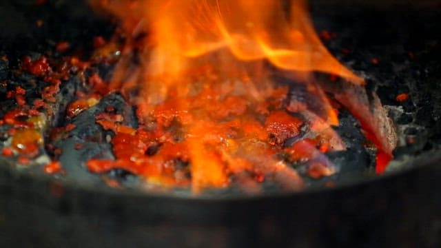 그릴 위에서 구워지는 쭈꾸미구이