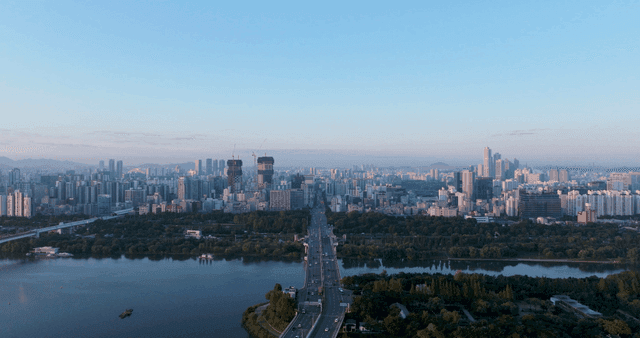 City view with river and bridge