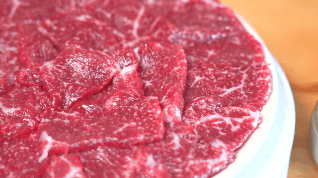 Freshly Korean beef chunk plate