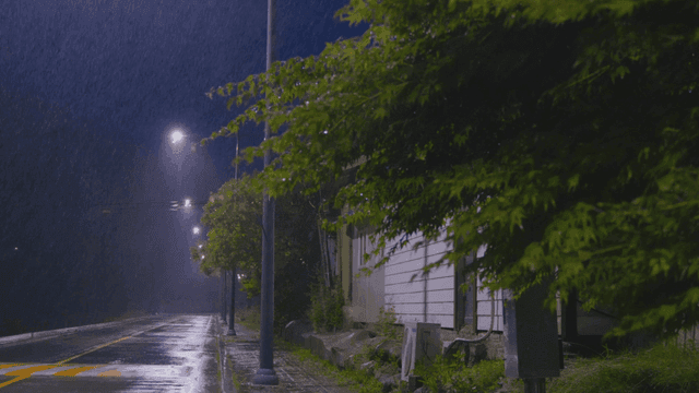 Rainy night on a quiet street