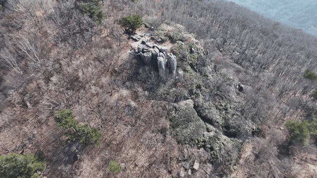 Rocky terrain at mountain summit
