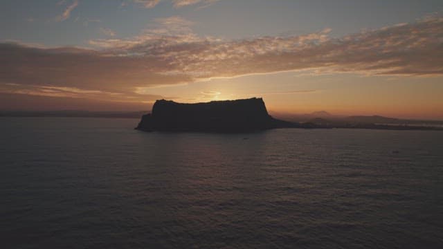 Sunset over a tranquil island