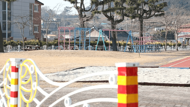 Empty playground in a quiet neighborhood