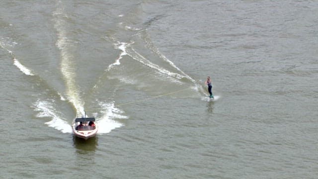 Water Skiing Through the Water 