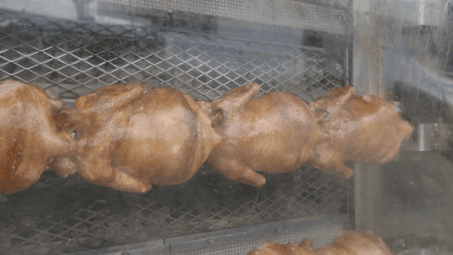 Electric roasted chicken baked in oven