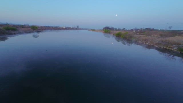 Quiet River with Blue Dawn Mist