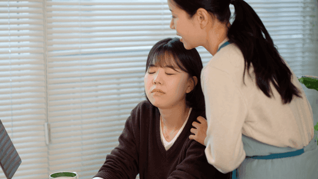 Mother comforting her frustrated daughter