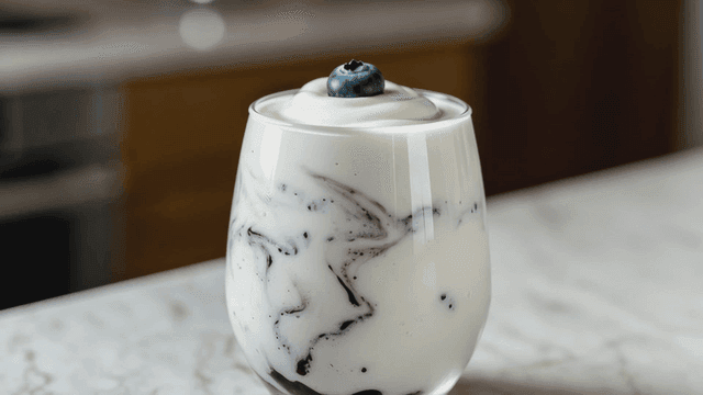 Glass full of blueberry smoothies