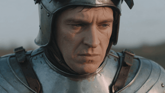 Knight in medieval iron armor