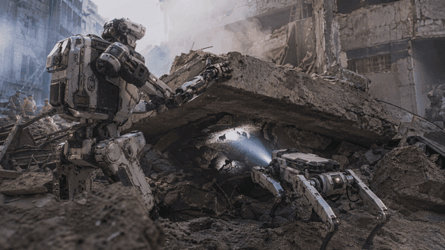 Robots assisting in a rescue operation