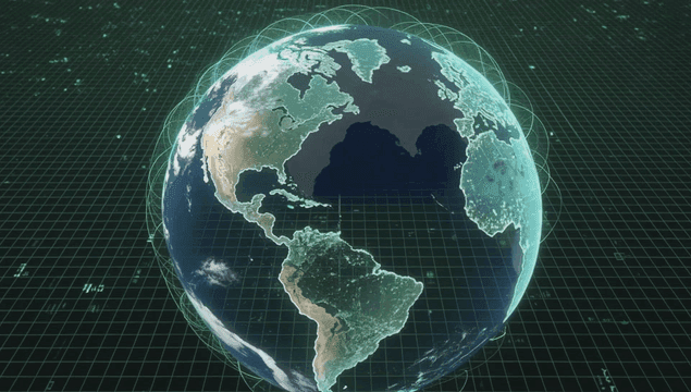 Digital globe with network connections