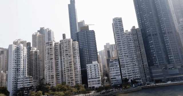 해안가의 높은 고층 건물들