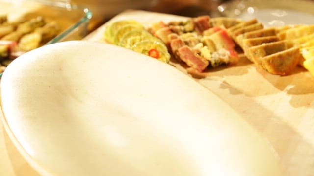 Korean Pancakes Neatly Plated on a White Plate