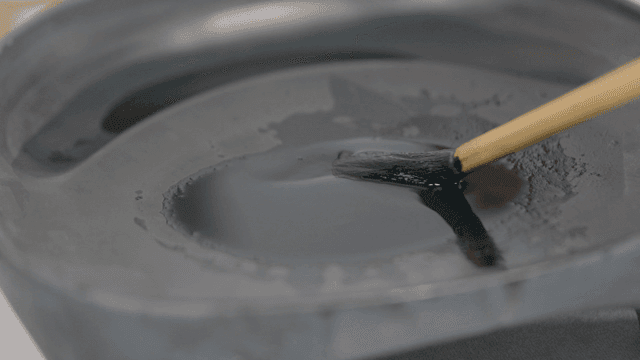 Traditional ink-dipped brush