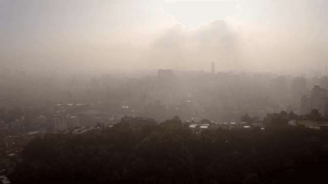 흐린 하늘 아래 도시 풍경