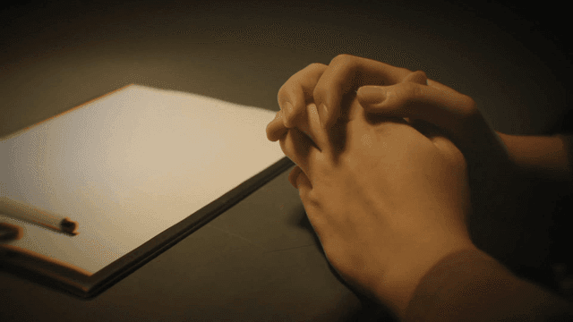 Paper and pen delivered to anxious person