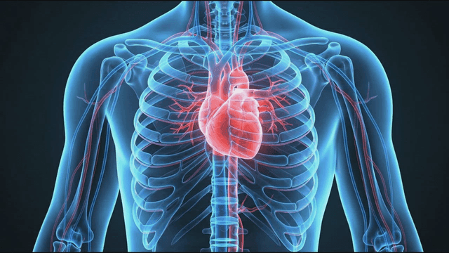 Anatomical illustration of the human heart