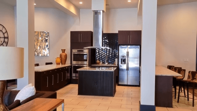Modern kitchen with sleek appliances