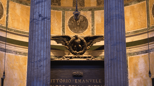 Inside historic Catholic building with columns