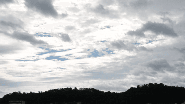 Cloudy sky with patches of blue
