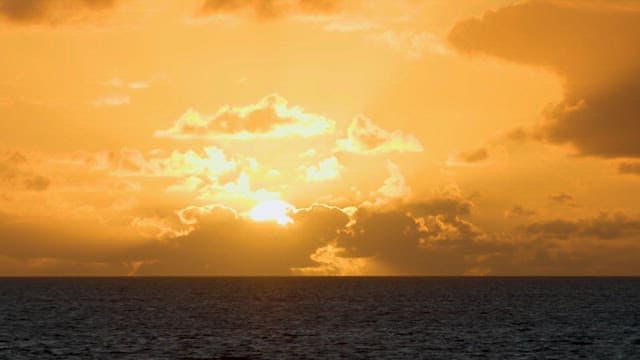 Golden Sunset over the Ocean Horizon