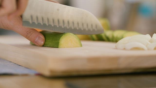 Zucchini Cut into Appropriate Sizes