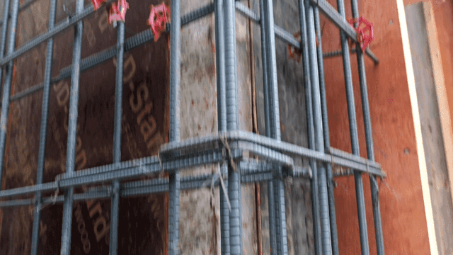 Rebar structure at a construction site