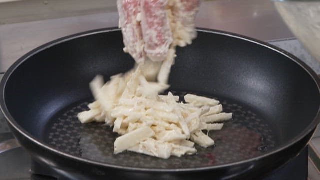 Put the Potato Pancake Dough on an Oiled Frying Pan