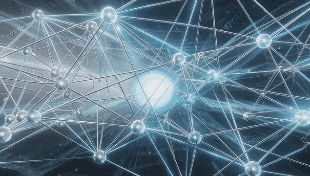 Complex network of interconnected nodes