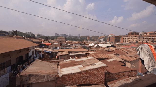 Scenery of densely populated slum area