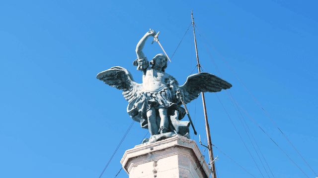 Statue of an angel with a sword